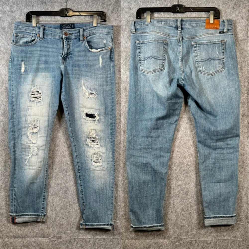 Lucky Brand Sienna Cigarette Jeans Womens 8/29 Light Wash Blue Denim Selvedge